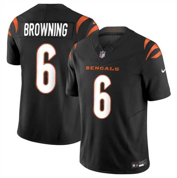 Men & Women & Youth Cincinnati Bengals #6 Jake Browning Black 2023 F.U.S.E. Vapor Untouchable Limited Football Stitched Jersey->cincinnati bengals->NFL Jersey